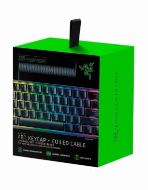 Razer-PBT-Keycaps-+-Coiled-Cable-Upgrade-Set-[Black]