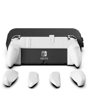 Skull-&-Co-NeoGrip-+-Maxcarry-Case-for-Nintendo-Switch-OLED-and-Regular-Model---White