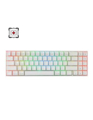 RK-Royal-Kludge-RK71-Tri-Mode-RGB-70%-Compact-71-Keys-Mechanical-Keyboard---White-[Red]-Hotswappable