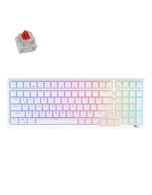 RK Royal Kludge RK98 Tri-Mode RGB Mechanical Keyboard White [Red] Hotswappable