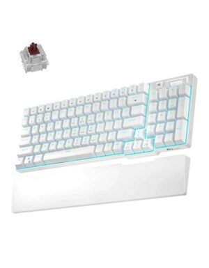 Royal-Kludge-RK96-RGB-White-Tri-Mode-Hot-Swappable-Mechanical-Keyboard-[Brown]