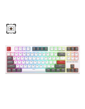 Royal-Kludge-RK-R87-Wired-TKL-RGB-Hot-Swappable-Gaming-Keyboard-White---Brown