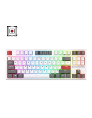 Royal-Kludge-RK-R87-Wired-TKL-RGB-Hot-Swappable-Gaming-Keyboard-White---Red